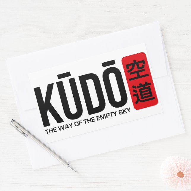 Kudo – Minimal Japanese Martial Arts Emblem Rectangular Sticker (Envelope)