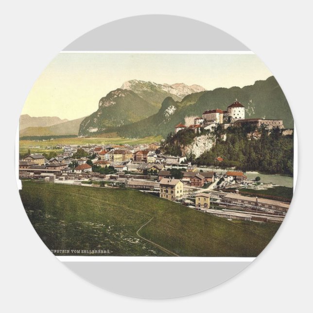 Kufstein, Tyrol, Austro-Hungary magnificent Photoc Classic Round Sticker (Front)