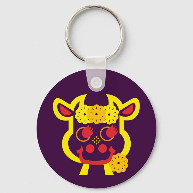 Kuh Schlüsselanhänger Key Ring (Front)