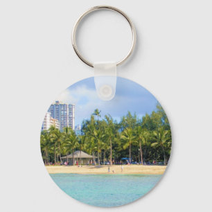 Kuhio Beach at Waikiki, Oahu, Hawaii Key Ring