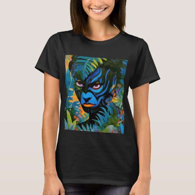 “Kuiráya” –  Painted Leaf - Women In Amazonia T-Shirt (Front)