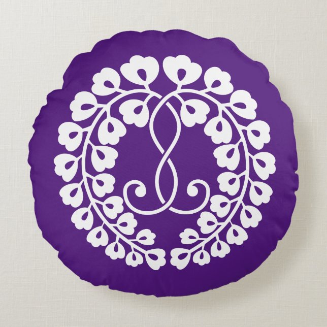 Kujo wisteria round cushion (Front)