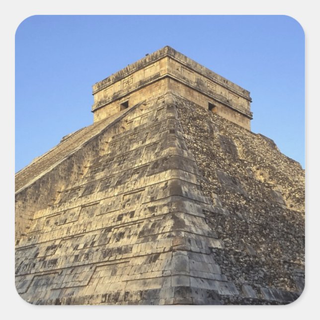 Kukulcan Temple or Castillo Castle) in Square Sticker (Front)