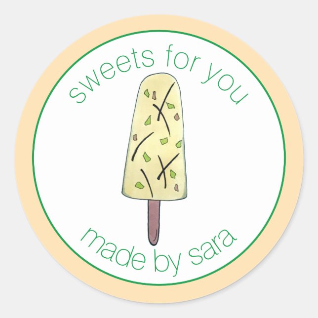 Kulfi Qulfi Indian Food Ice Cream Frozen Dessert Classic Round Sticker (Front)