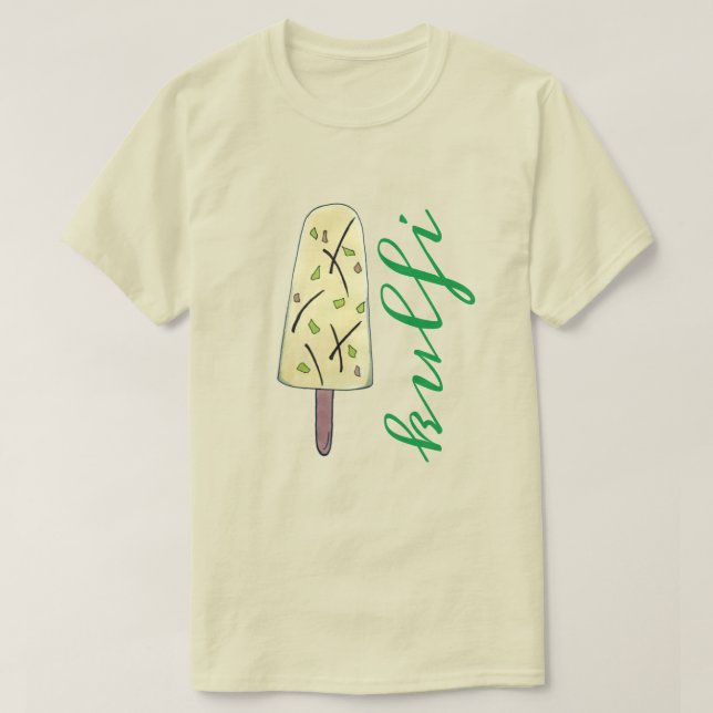 Kulfi Qulfi Indian Food Ice Cream Frozen Dessert T-Shirt (Design Front)