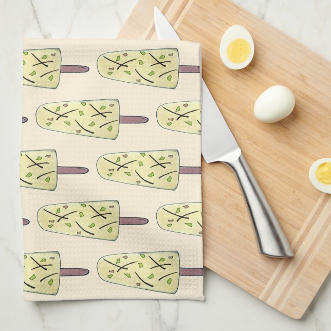 Kulfi Qulfi Indian Food Ice Cream Frozen Dessert Tea Towel (Quarter Fold)