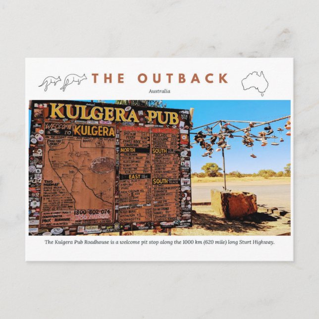 Kulgera Roadhouse Sign Postcard (Front)