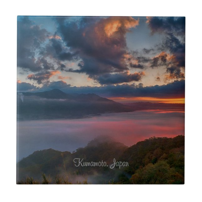 Kumamoto, Japan Sunset, Tile (Front)