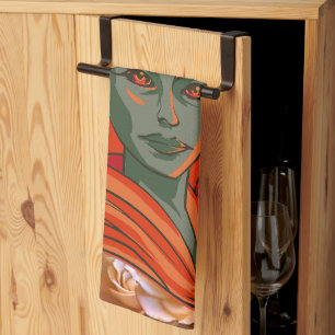 Kumari, woman face tea towel