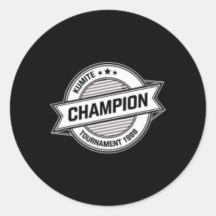 Kumite Champion Martial Arts Kung Fu Karate Cinema Classic Round Sticker