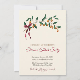 Kumquat Branch Winter Birthday Invitation