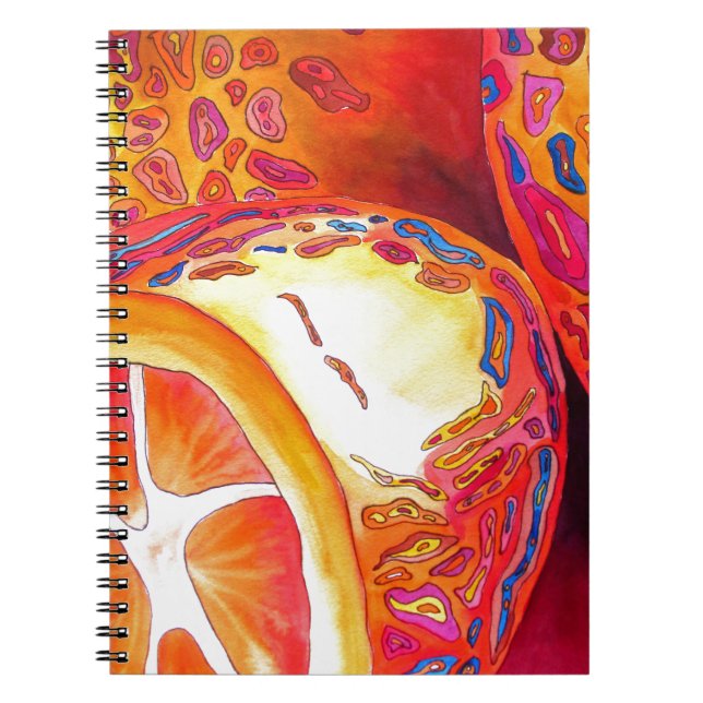 Kumquats orange citrus watercolour fruit art spiral notebook (Front)