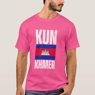 Kun Khmer Cambodia Flag Vintage T-Shirt