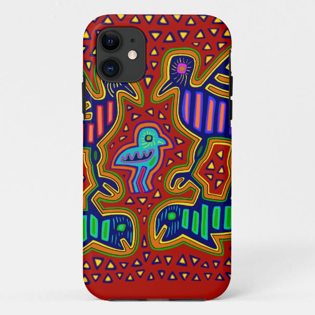 Kuna Indian Birds with Fish Case-Mate iPhone Case (Back)