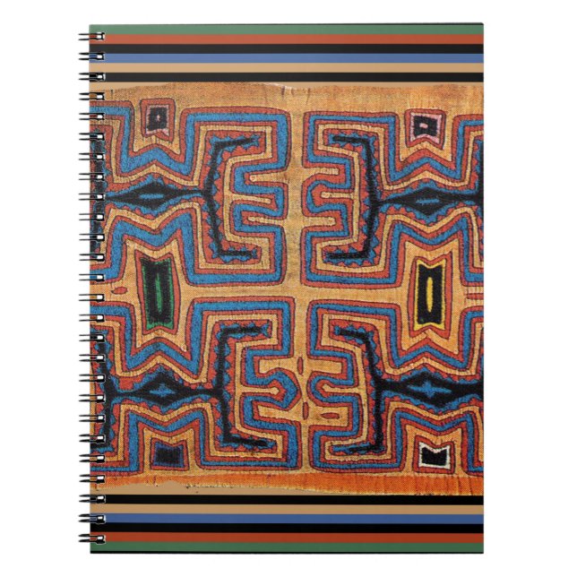 Kuna Indian Canoe Spirits Spiral Notebook (Front)