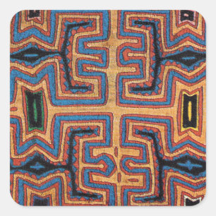 Kuna Indian Canoe Spirits Square Sticker