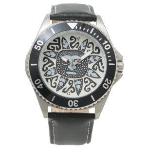 Kuna Indian Del Sol Leather Wrist Watch