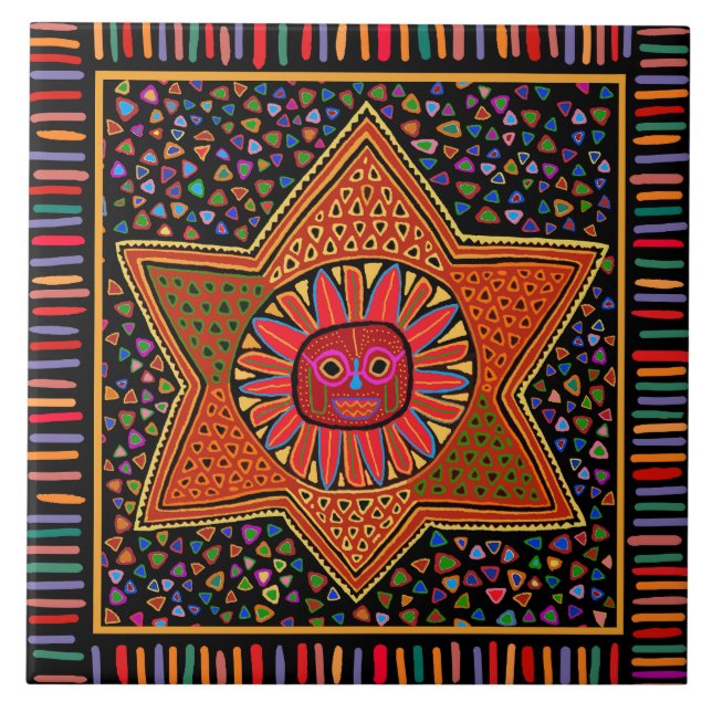 Kuna Indian Del Sol Tile (Front)