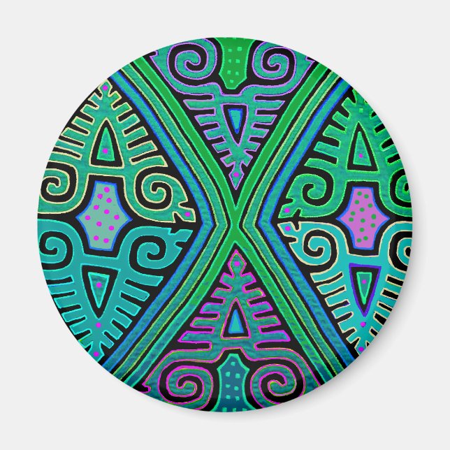 Kuna Indian Diamond Mola Magnet (Front)
