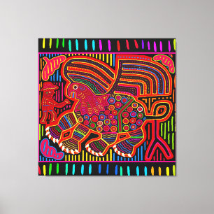 Kuna Indian Friendly Dragon Mola Canvas Print