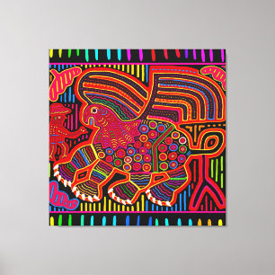 Kuna Indian Friendly Dragon Mola Canvas Print