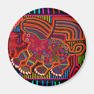 Kuna Indian Friendly Dragon Mola Magnet