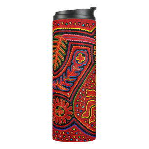 Kuna Indian Girl on a Bicycle Thermal Tumbler