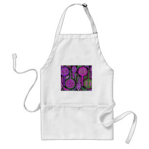 Kuna Indian Gourd Maracas - Violet Green Standard Apron