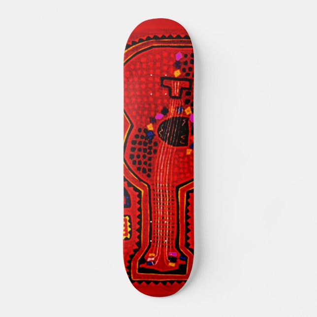 Kuna Indian Guitar Skateboard (Front)