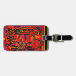 Kuna Indian Iguana Mola Luggage Tag