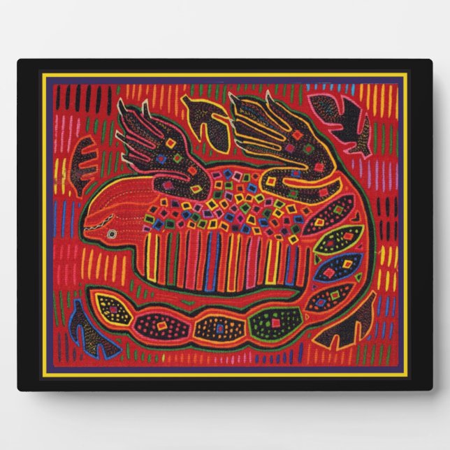 Kuna Indian Iguana Mola Plaque (Front)