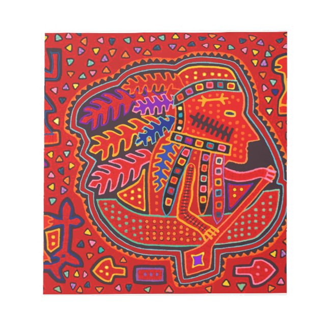 Kuna Indian Man in Canoe Notepad (Front)