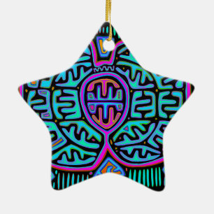 Kuna Indian Mariposa Ceramic Tree Decoration