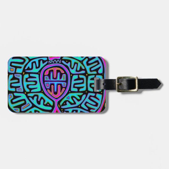 Kuna Indian Mariposa Luggage Tag (Front Horizontal)