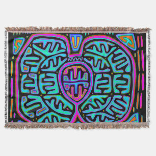 Kuna Indian Mariposa Throw Blanket