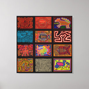 Kuna Indian Mola Collage Canvas Print