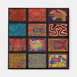 Kuna Indian Mola Collage Magnet