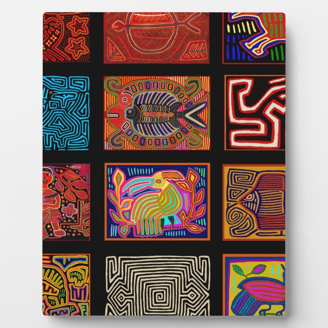 Kuna Indian Mola Collage Plaque (Front)