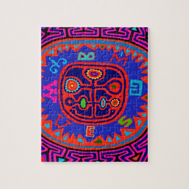 Kuna Indian Mola Compass Jigsaw Puzzle (Vertical)