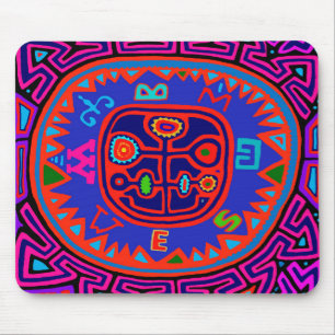 Kuna Indian Mola Compass Mouse Pad