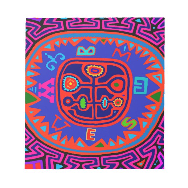 Kuna Indian Mola Compass Notepad (Front)