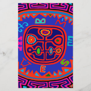 Kuna Indian Mola Compass Stationery