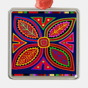 Kuna Indian Mola Flora Metal Tree Decoration