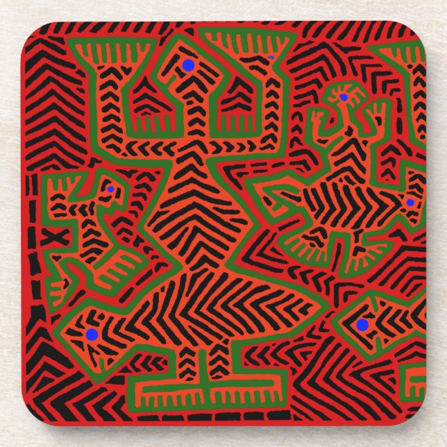 Kuna Indian Mola Spirits Coaster (Front)
