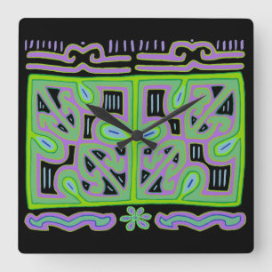 Kuna Indian Music Box Mola Wall Clock