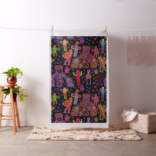 Kuna Indian Spirit Warriors Fabric