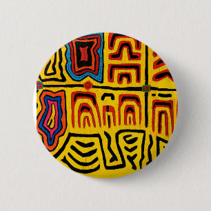 Kuna Indian Tribal Walking Turtle 6 Cm Round Badge