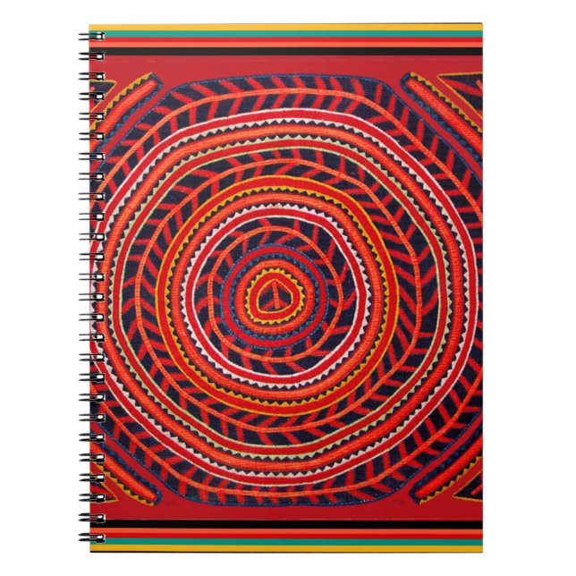 Kuna Tribal Universal Sun Spiral Notebook (Front)