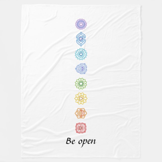Kundalini Yoga Chakras Be Open Fleece Blanket (Front)