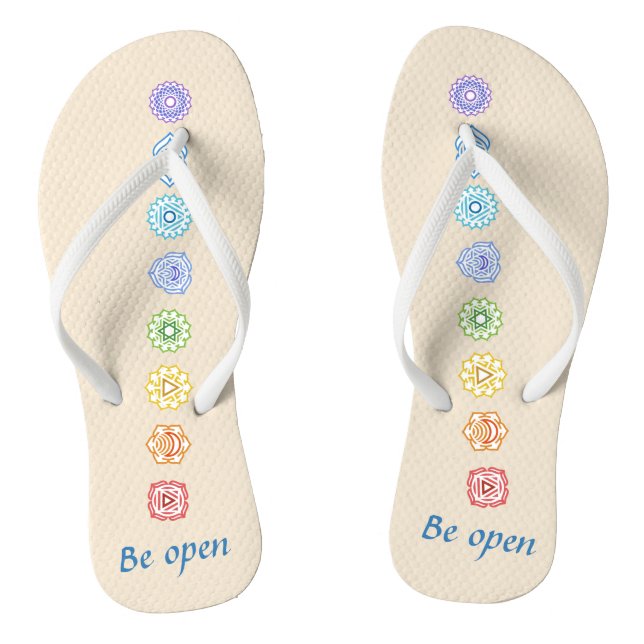 Kundalini Yoga Chakras Be Open  Jandals (Footbed)